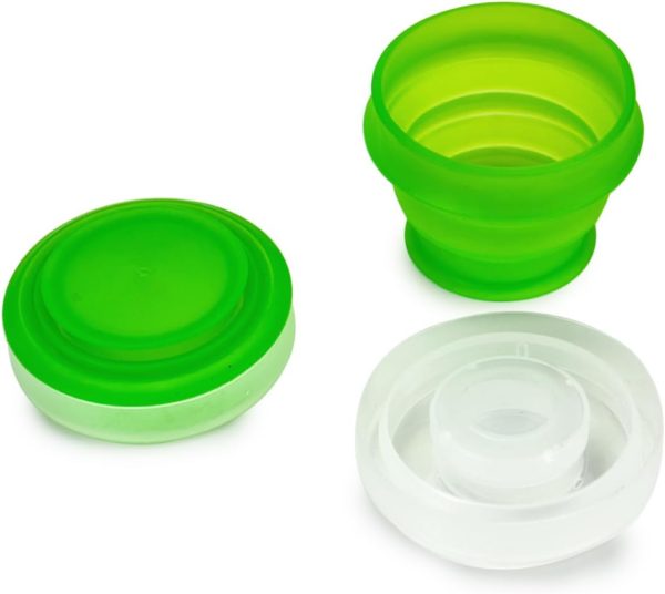 2 Pack Silicone Collapsible Travel Water Cup,Portable Camping Cup with Lids Food Grade Mugs Set for Outdoor Drinking. Collapsible Travel Water Cup,