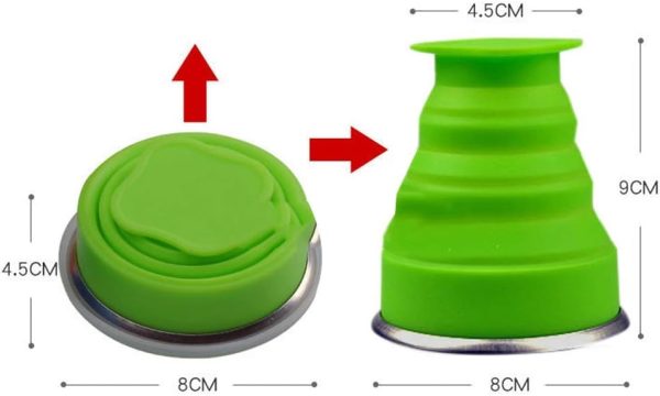 Silicone Collapsible Travel Water Cup, 6Pack Collapsible Silicone Cup with Lid, Expandable Drinking Cup Set, Reusable Mug for Camping, Hiking, Travel - Image 2