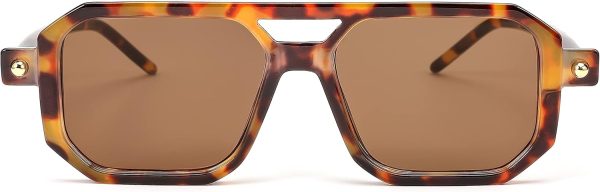 Vintage Square 70s Flat Aviator Sunglasses Women Men Classic Retro Stylish Frame  Sunglasses - Image 2