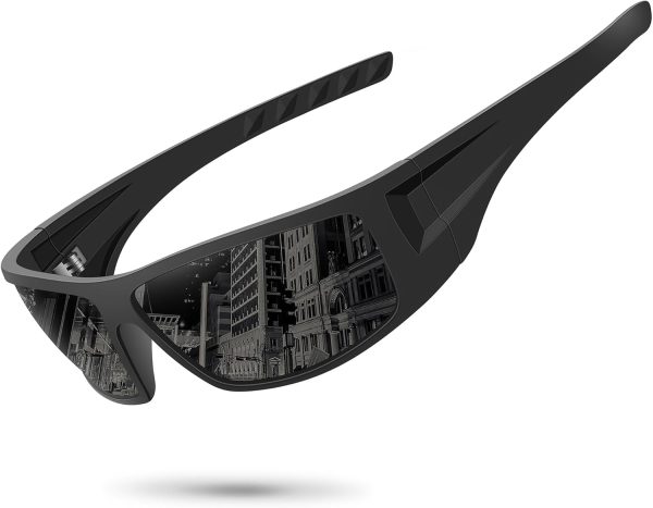 Polarized Sports Sunglasses for Men Women Unbreakable Frame Cycling Fishing Wrap Around Sunglasses  Protection