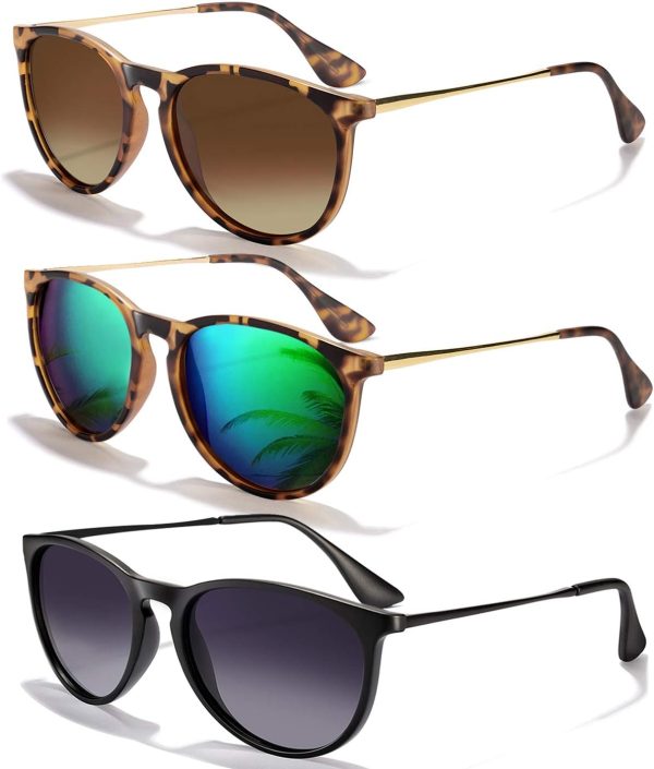 Sunglasses Women Men Polarized UV Protection Trendy Vintage Retro Round Mirrored Lens Sunglasses For Women
