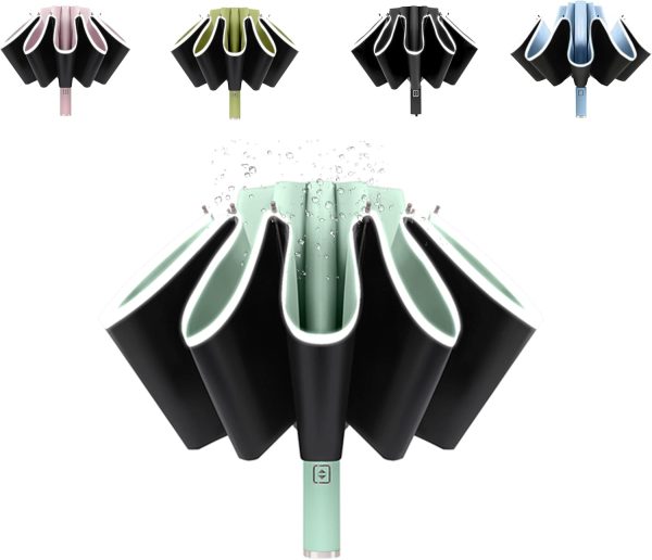 Inverted UV Umbrella for Rain and Sun Medium Size UPF 50+ Rverse Compact Umbrella Auto Open Close