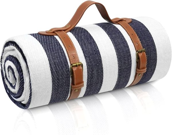 80”x 80” Picnic Blanket Extra Large, Waterproof and Foldable Beach Blanket, 3-Layer Outdoor Blanket for 6 to 8 Adults, for Camping, Park, Beach, Grass, Indoors…