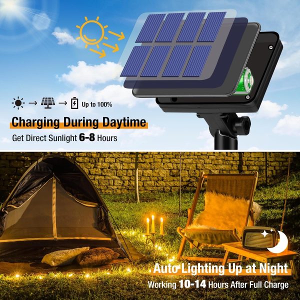 4 Pack Solar String Lights Outdoor - 320LED 132FT  Lights Waterproof 8 Modes, Copper Wire Solar Powered Twinkle Lights for Outside Tree Garden Christmas Wedding Party Decor (Warm White) - Image 2